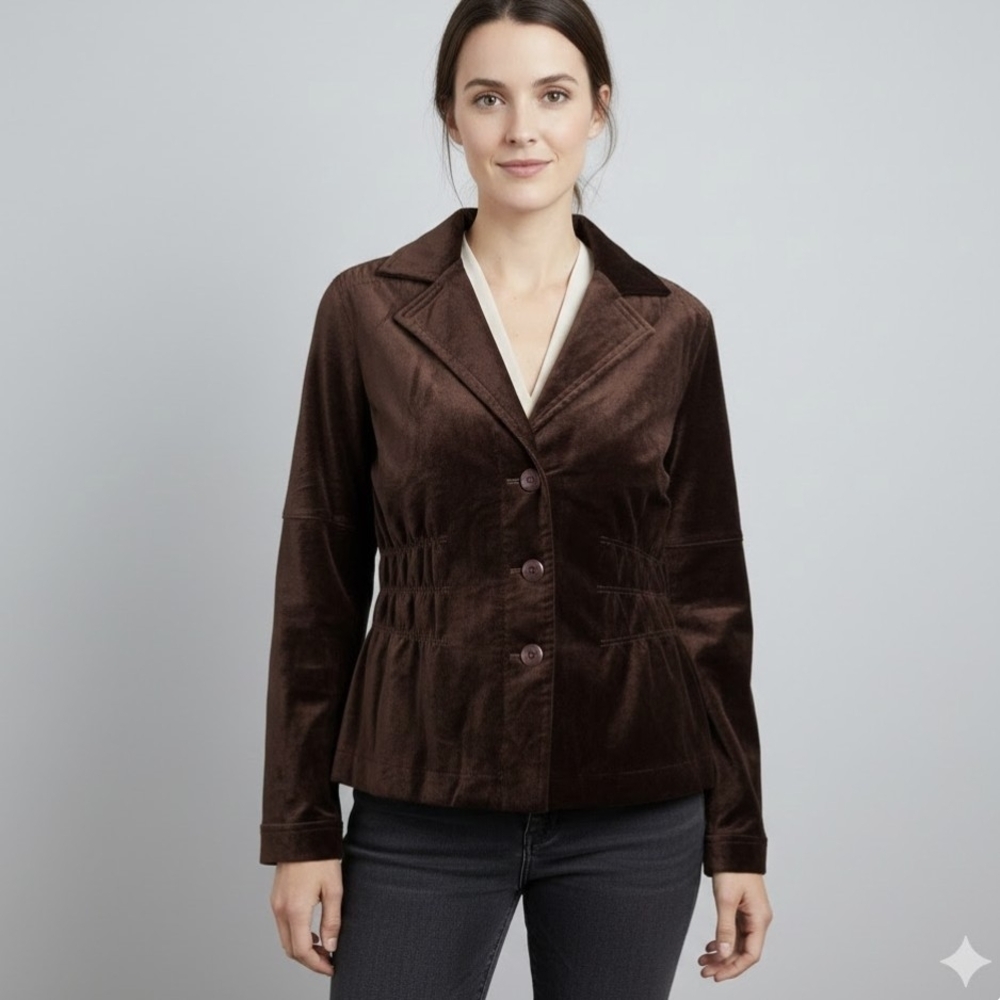 Joan Rivers Chocolate Velvet Blazer